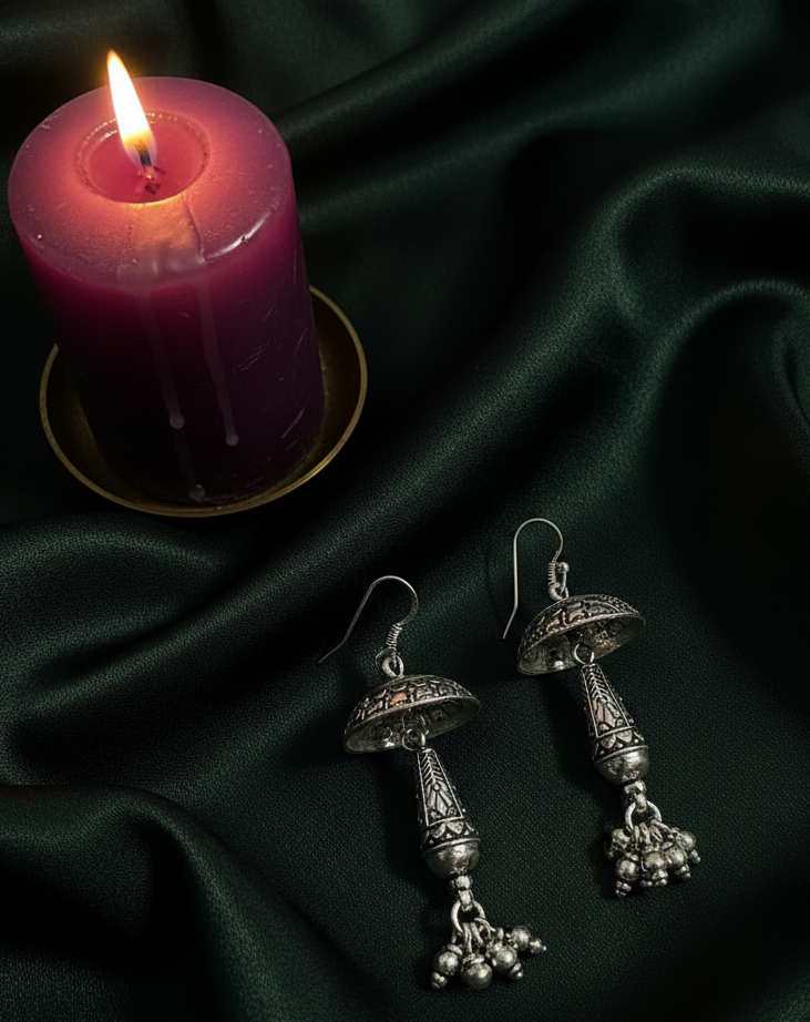silver jhumki 