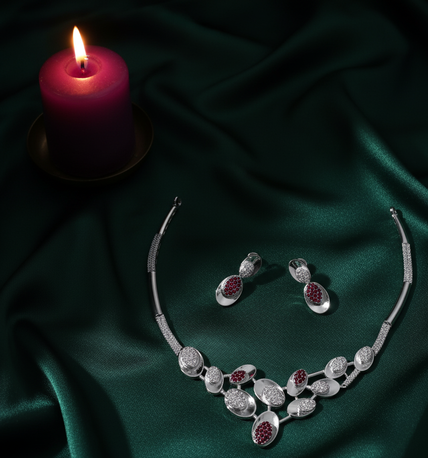 silver ruby neckless 