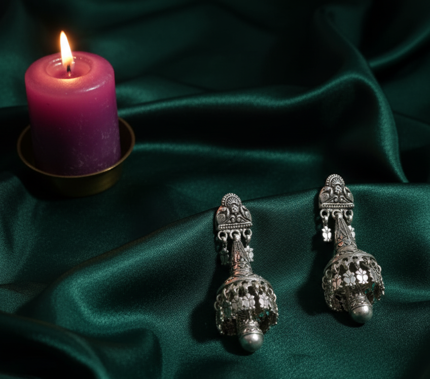silver jhumki 